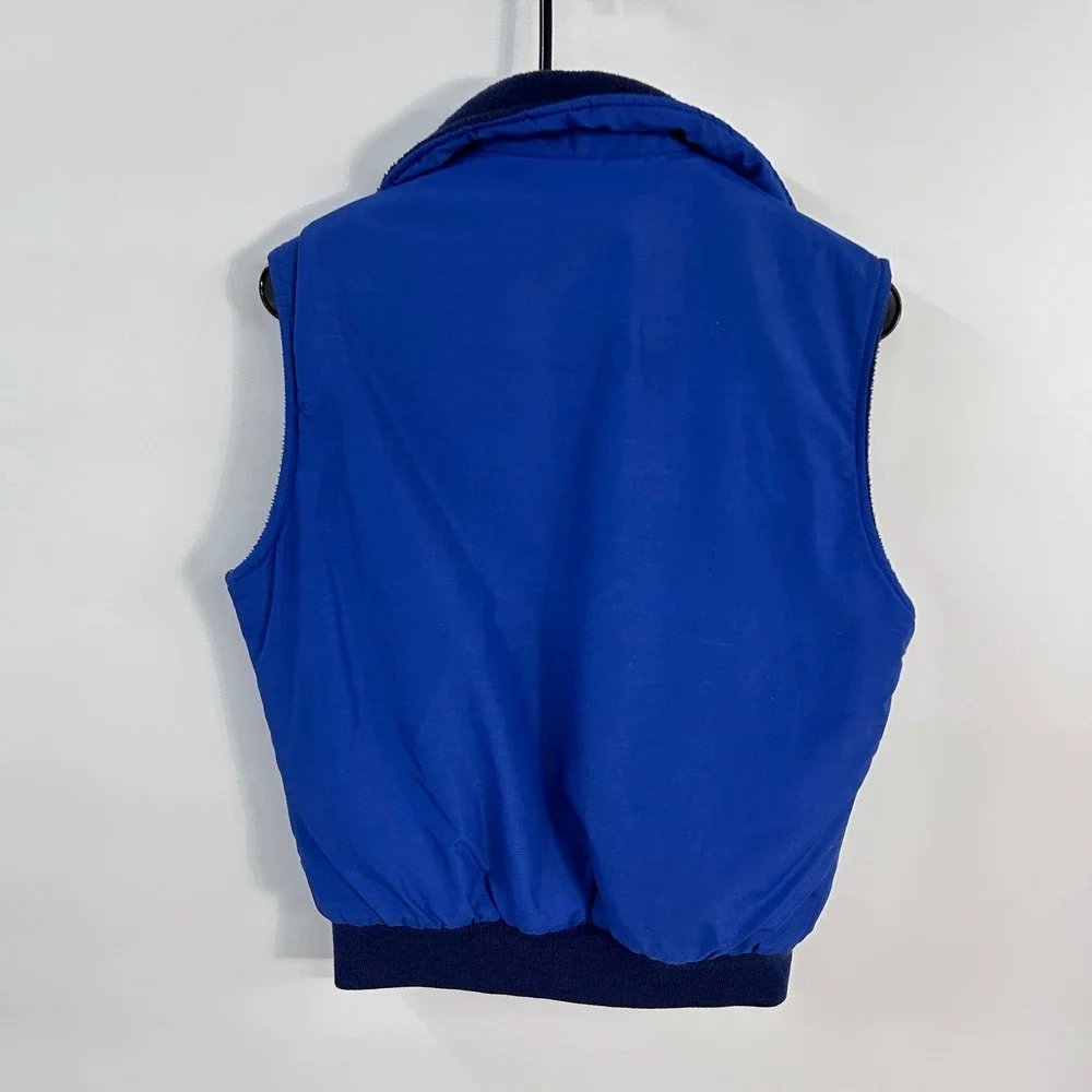 Lands End Vintage 90s Fleece Lined Vest Blue Made USA Outdoor Gorpcore Retro